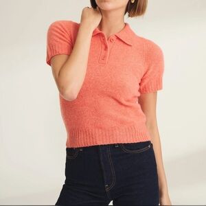 Naadam Cashmere Featherweight Short Sleeve Polo - Nectar